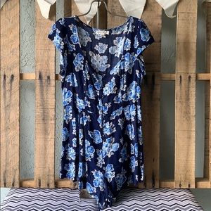Blue Floral Romper